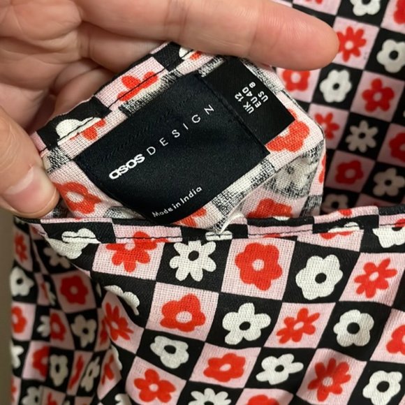 ASOS Backless Floral Mini Dress - Black and Red - Picture 6 of 10